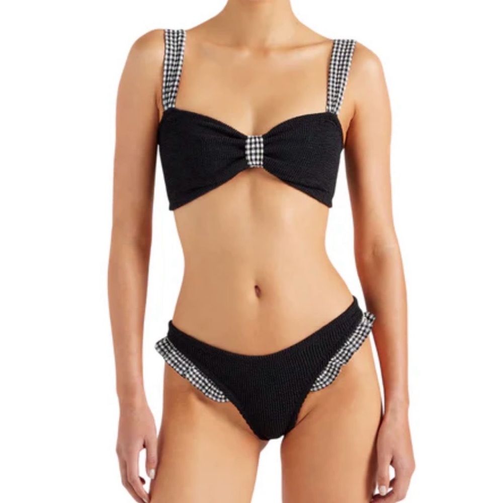 NWT Hunza G Loretta bikini in black/gingham one size